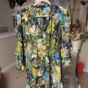 J. Crew Silk Ruffle Watercolor Floral Dress